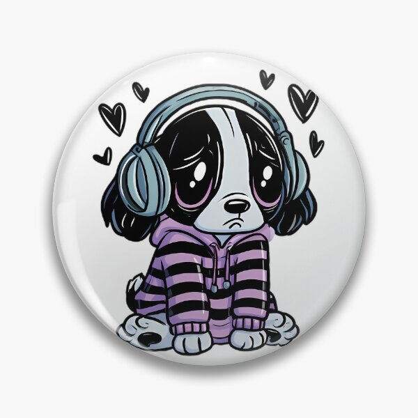 Item preview, Sad Cute Emo Puppy Mascot – Y2K Cartoon Aesthetic designed and sold by Retro Whimsy.