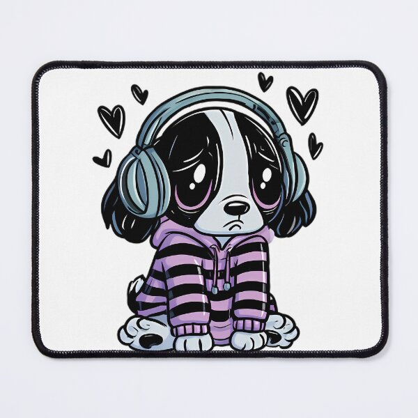 Item preview, Sad Cute Emo Puppy Mascot – Y2K Cartoon Aesthetic designed and sold by Retro Whimsy.