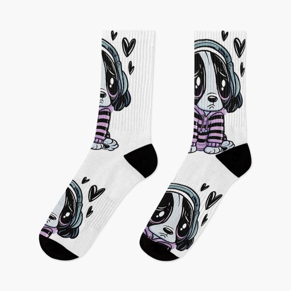 Item preview, Sad Cute Emo Puppy Mascot – Y2K Cartoon Aesthetic designed and sold by Retro Whimsy.
