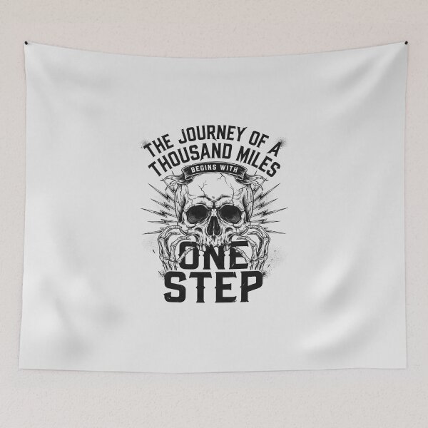 Item preview, Journey Of A Thousand Miles One Step Skull Lao Tzu designed and sold by Enea Kelo.