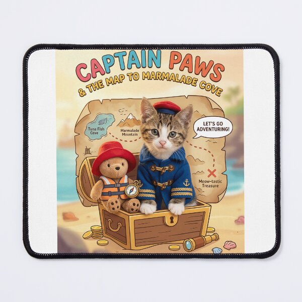 Item preview, Captain Paws & The Map To Marmalade Cove - Cute Adventure Kitten designed and sold by MeliMedO Art.