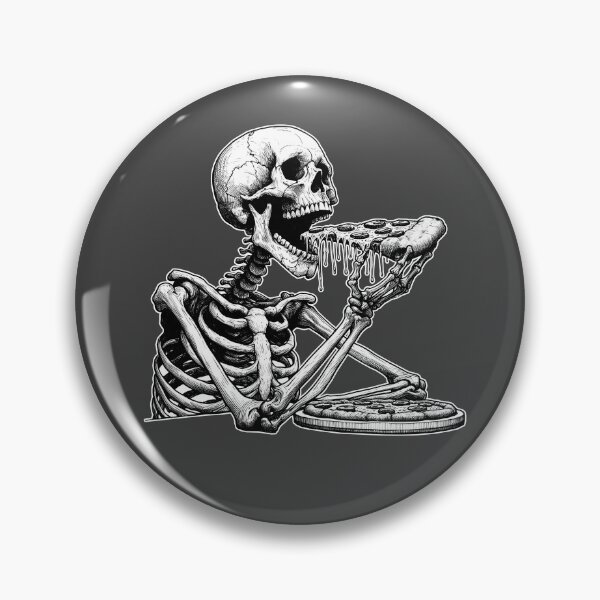 Item preview, Skeleton Eating Pizza Slice Linocut designed and sold by Lady-K-.