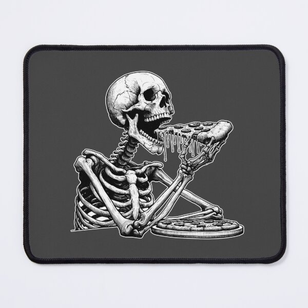 Item preview, Skeleton Eating Pizza Slice Linocut designed and sold by Lady-K-.