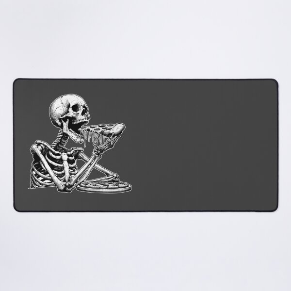 Item preview, Skeleton Eating Pizza Slice Linocut designed and sold by Lady-K-.