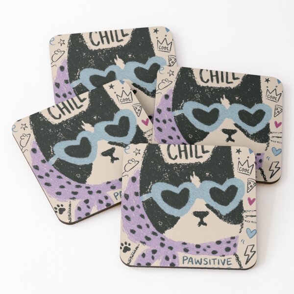 Item preview, A Cool Cat Scarfing Down Pizza While Mousing Around in Heart Glasses Is Totally Purr-plexing designed and sold by Print Fiction.
