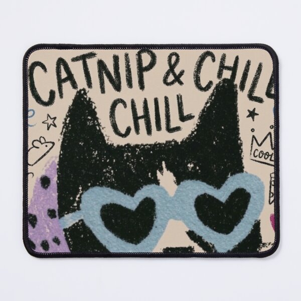 Item preview, A Cool Cat Scarfing Down Pizza While Mousing Around in Heart Glasses Is Totally Purr-plexing designed and sold by Print Fiction.