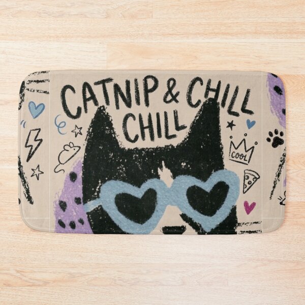Item preview, A Cool Cat Scarfing Down Pizza While Mousing Around in Heart Glasses Is Totally Purr-plexing designed and sold by Print Fiction.