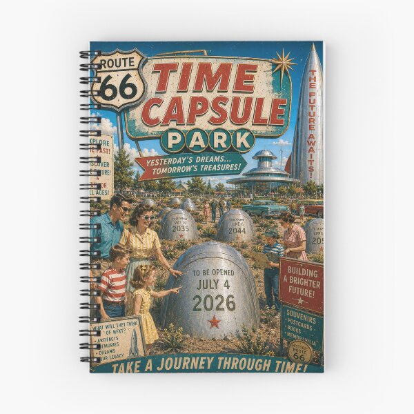 Item preview, Route 66 Time Capsule Park, Retro Futuristic Roadside Attraction designed and sold by happycottage.