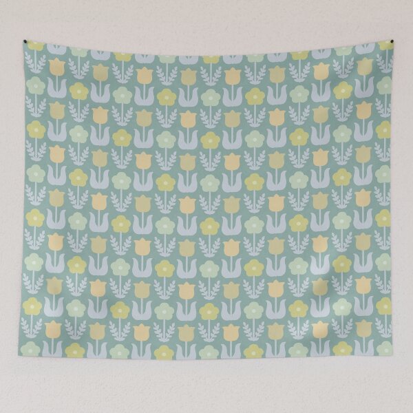 Item preview, Retro Flower Check - 85a9a2 designed and sold by knitetgantt.