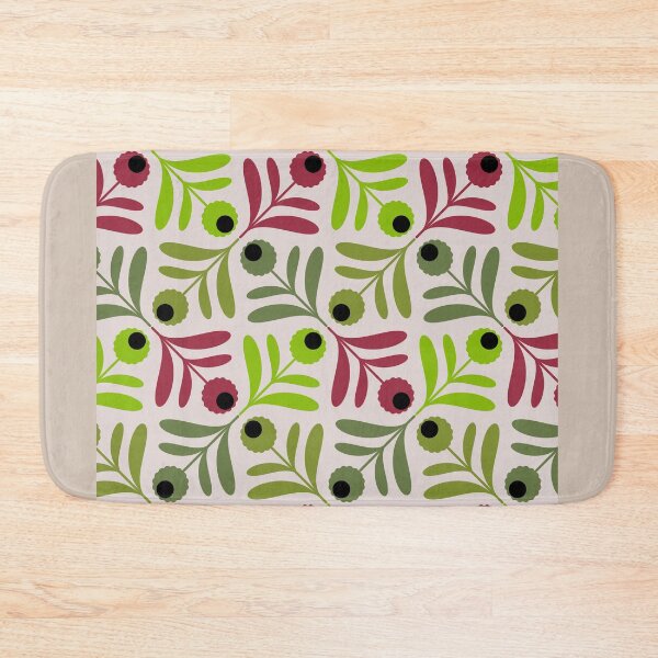 Item preview,  Retro Botanical Berry Leaf Pattern Design designed and sold by Sybille-Yates.