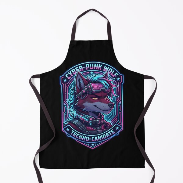 Item preview, Furry Wolf Cyberpunk Fursona Neon Techwear Badge Sticker Design designed and sold by DuckOddity.