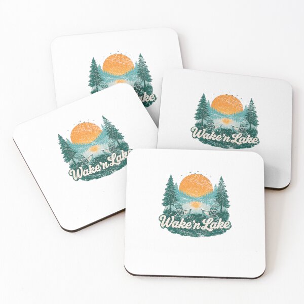 Item preview, WakeN Lake Vintage Retro Cabin Lake Life Sunset Graphic designed and sold by SEINENGAPPI18.
