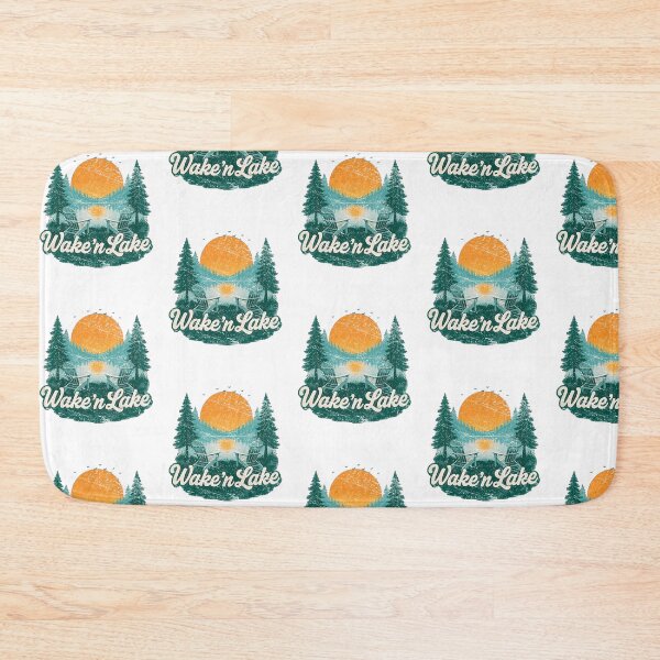 Item preview, WakeN Lake Vintage Retro Cabin Lake Life Sunset Graphic designed and sold by SEINENGAPPI18.