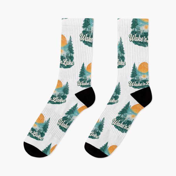 Item preview, WakeN Lake Vintage Retro Cabin Lake Life Sunset Graphic designed and sold by SEINENGAPPI18.