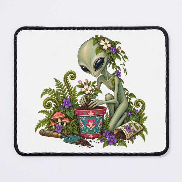 Item preview, Alien Garden Club Whimsical Botanical Extraterrestrial designed and sold by happycottage.