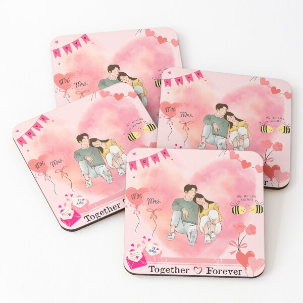 Item preview, We belong Together Forever Cute Couples Pink Heart Background designed and sold by Art By Rukayya.