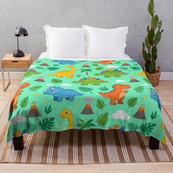 Item preview, Cute Baby Dinosaur Tropical Seamless Pattern designed and sold by ShivCraftStudio.