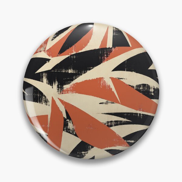 Item preview, Burnt Orange Black Expressive Brush Pattern designed and sold by imaniko.