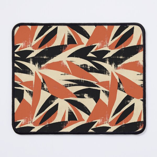 Item preview, Burnt Orange Black Expressive Brush Pattern designed and sold by imaniko.