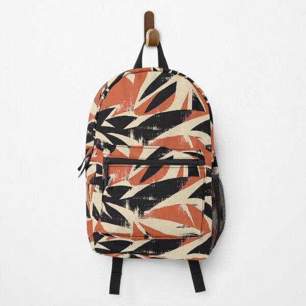 Item preview, Burnt Orange Black Expressive Brush Pattern designed and sold by imaniko.