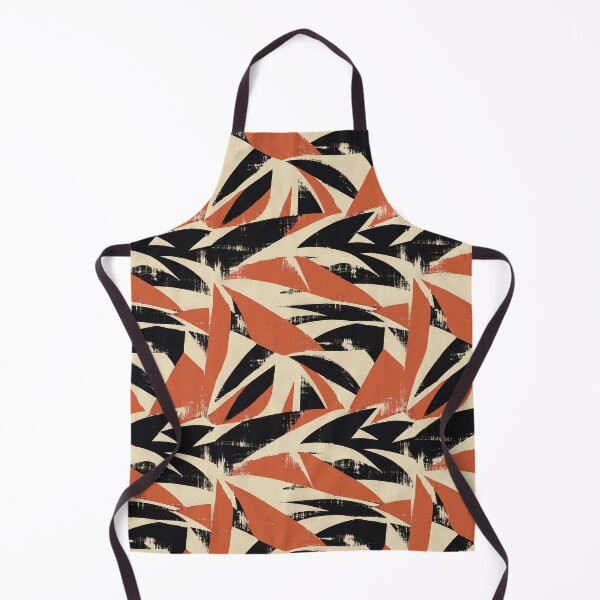 Item preview, Burnt Orange Black Expressive Brush Pattern designed and sold by imaniko.