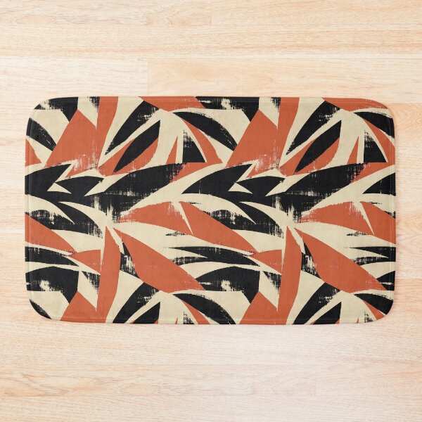 Item preview, Burnt Orange Black Expressive Brush Pattern designed and sold by imaniko.