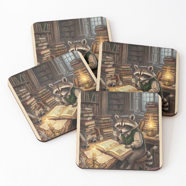 Item preview, Antiquarian Raccoon in Library - Dark Academia Storybook Notebook designed and sold by MissoStudio.