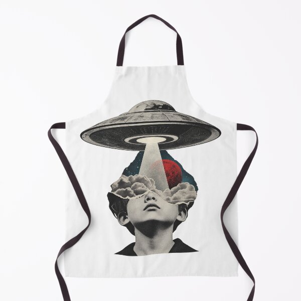 Item preview, Surreal Retro UFO Collage Head In The Clouds designed and sold by zzz888.