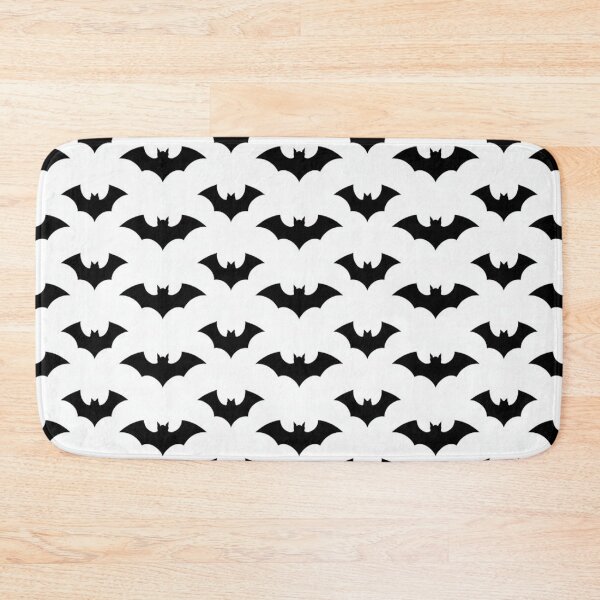 Item preview, Black and White Bat Pattern Halloween Repeat Print designed and sold by Mindful Wall Art Studio.