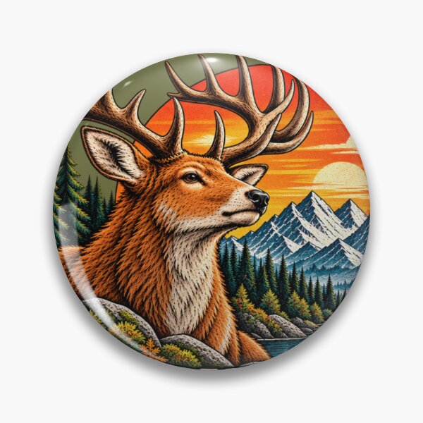 Item preview, Born to Wander – Majestic Deer Retro Wilderness Adventure designed and sold by JanRizz.