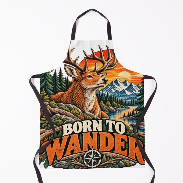 Item preview, Born to Wander – Majestic Deer Retro Wilderness Adventure designed and sold by JanRizz.