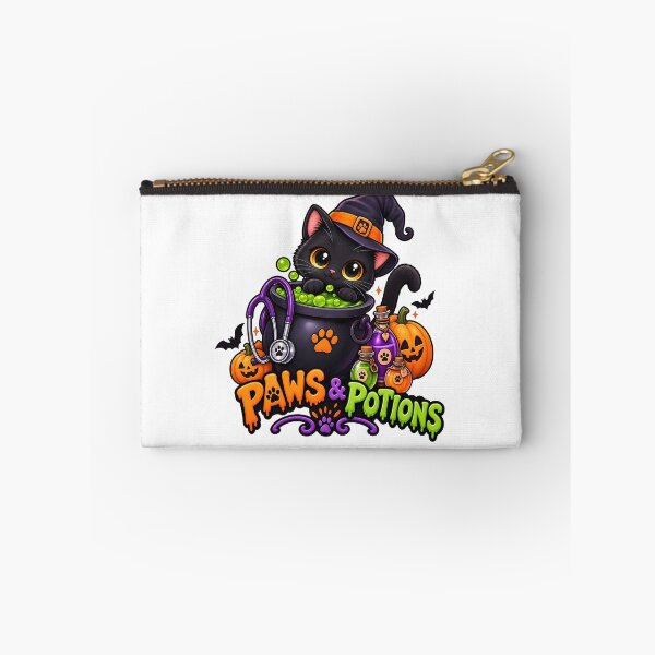 Item preview, Paws & Potions – Cute Veterinary Halloween Witch Cat Gift designed and sold by Bettybee00.