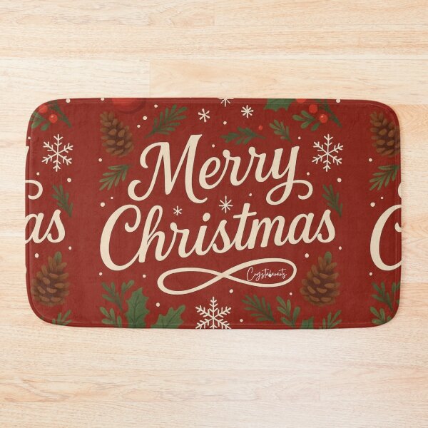 Item preview,  ​Merry Christmas Vintage Botanical Typography Illustration designed and sold by crystalar95.