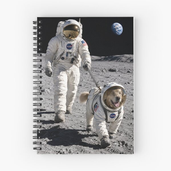 Item preview, NASA astronaut walking his dog on the moon designed and sold by WiseBow.