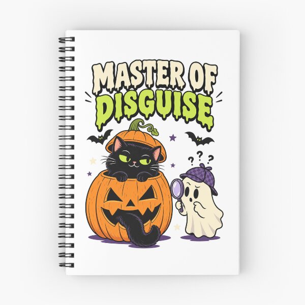 Item preview, Master of Disguise Funny Halloween Black Cat Ghost Design. designed and sold by The-T-In-Retro.