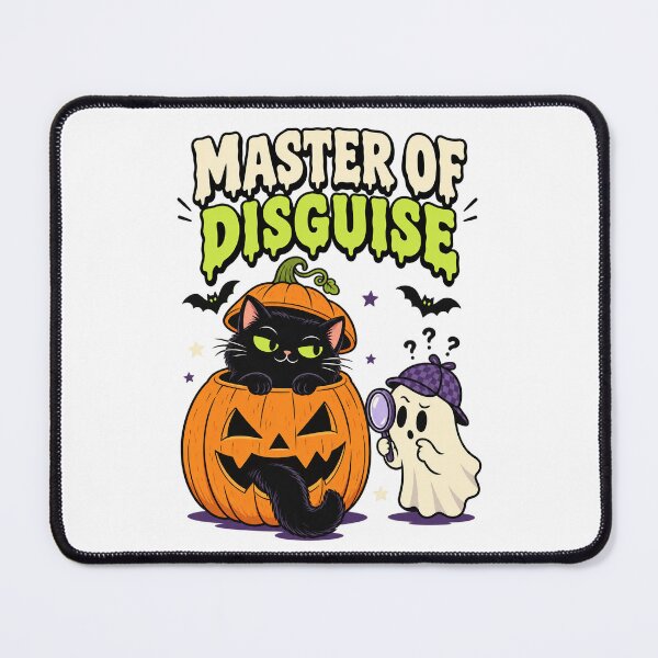 Item preview, Master of Disguise Funny Halloween Black Cat Ghost Design. designed and sold by The-T-In-Retro.