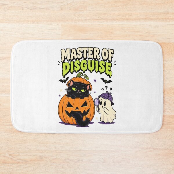 Item preview, Master of Disguise Funny Halloween Black Cat Ghost Design. designed and sold by The-T-In-Retro.