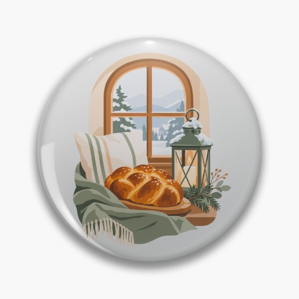 Item preview, Cozy Winter Window Scene with Bread and Lantern designed and sold by hattie's.