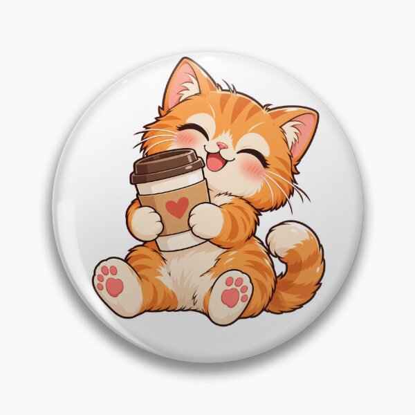 Item preview, Cute Orange Tabby Cat Iced Coffee Sticker designed and sold by HappyLittleStudio.