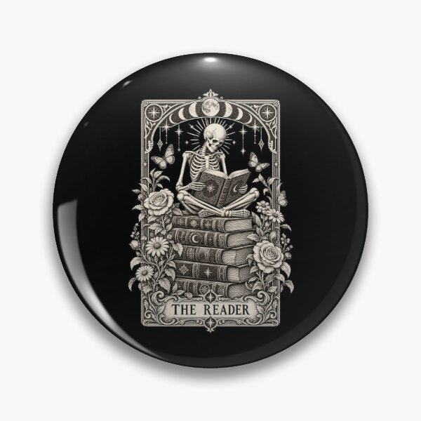 Item preview, The Reader Skeleton Tarot Card Books Moon Dark Academia designed and sold by adiencarteras.
