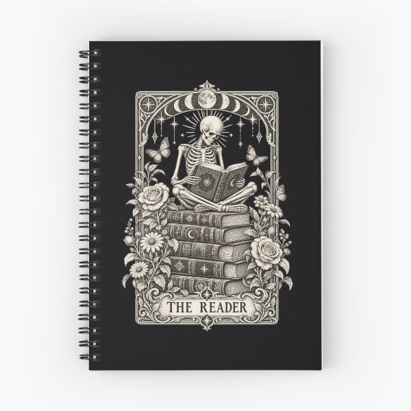 Item preview, The Reader Skeleton Tarot Card Books Moon Dark Academia designed and sold by adiencarteras.