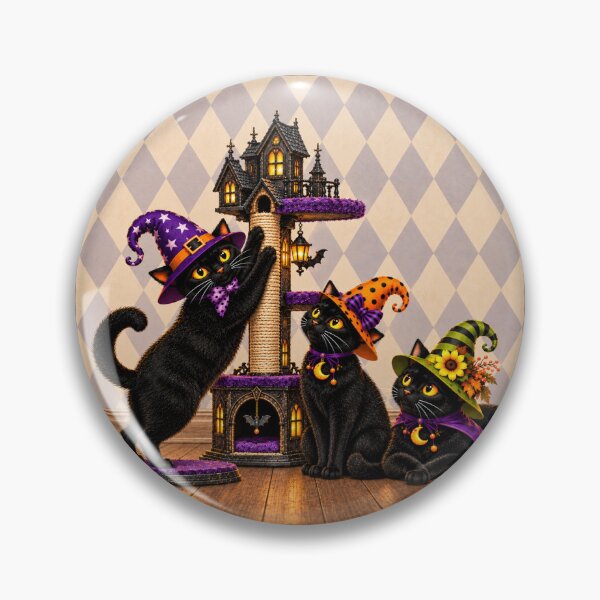 Item preview, The Haunted Scratching Post — Three Black Cats designed and sold by Novel Works Studio.