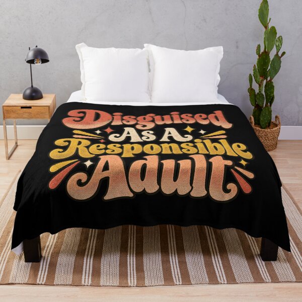 Item preview, Disguised As A Responsible Adult 80s Retro Bubble Artwork designed and sold by Aqouiatiqe.