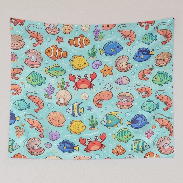 Item preview, Cute Kawaii Sea Life Pattern designed and sold by lungpleecha.
