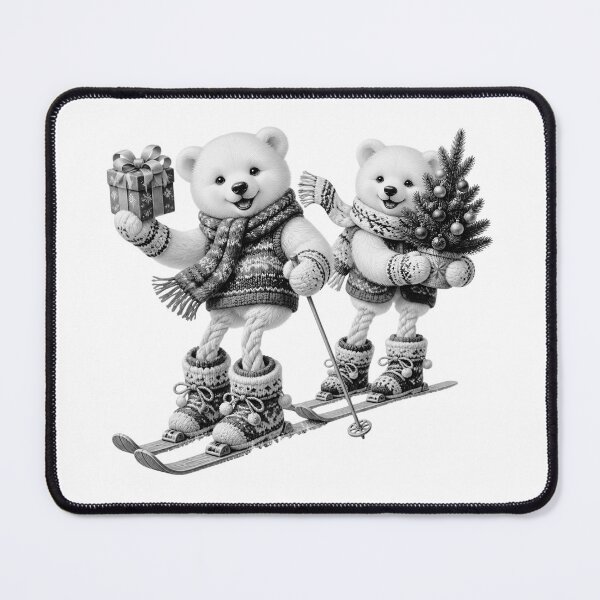 Item preview, Christmas Teddy Bears Skiing on Snow Skis – Cute Winter Holiday Sticker designed and sold by ShadeScapeArt.
