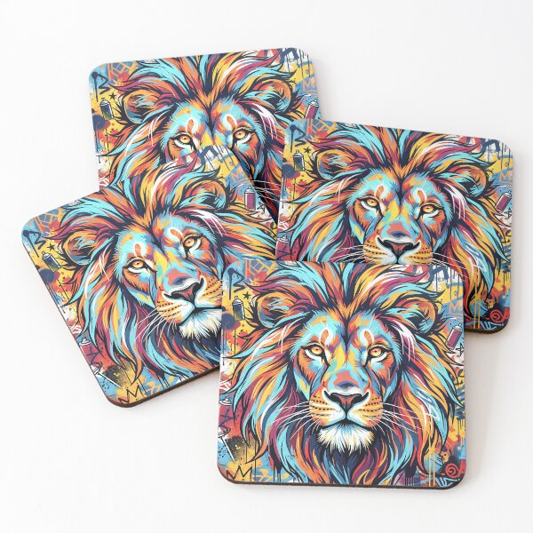 Item preview, Vibrant Street Art Lion Head Mural designed and sold by Marcu Ioachim.