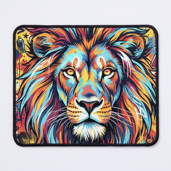 Item preview, Vibrant Street Art Lion Head Mural designed and sold by Marcu Ioachim.