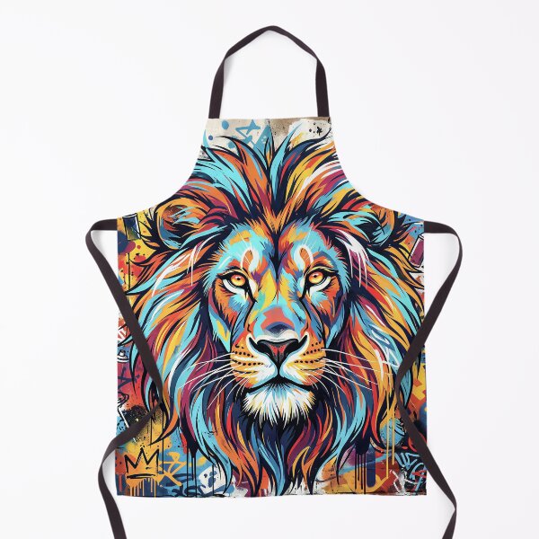 Item preview, Vibrant Street Art Lion Head Mural designed and sold by Marcu Ioachim.