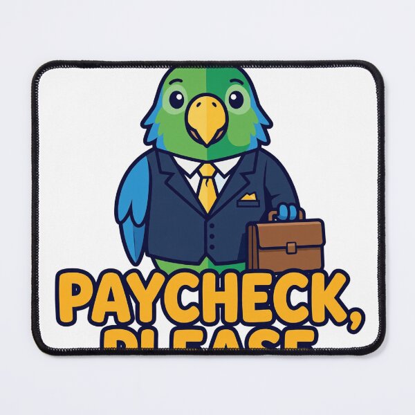 Item preview, Paycheck Please Funny Parrot Business Suit T-Shirt designed and sold by ApparelOutpost.