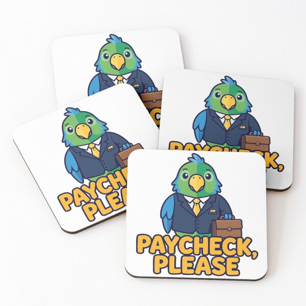 Item preview, Paycheck Please Funny Parrot Business Suit T-Shirt designed and sold by ApparelOutpost.
